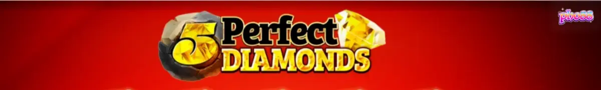 Tampilan visual slot 5 Perfect Diamonds dengan tema berlian dan warna merah yang elegan